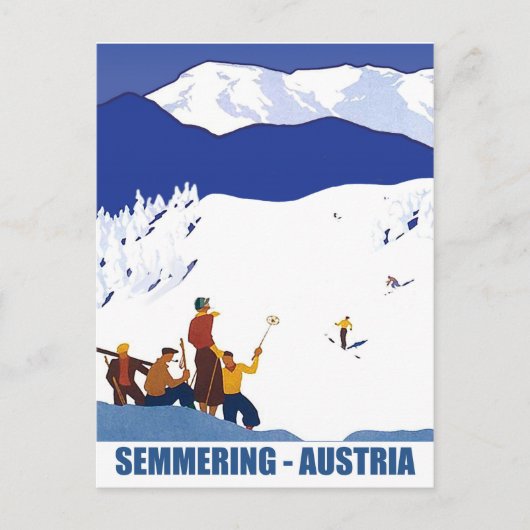Skiing in Semmering, Oostenrijk Briefkaart (Voorkant)