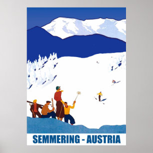 Skiing in Semmering, Oostenrijk Poster