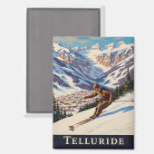Skiing in Telluride Colorado Magneet (Voorkant / Achterkant)