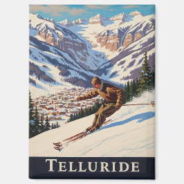 Skiing in Telluride Colorado Magneet
