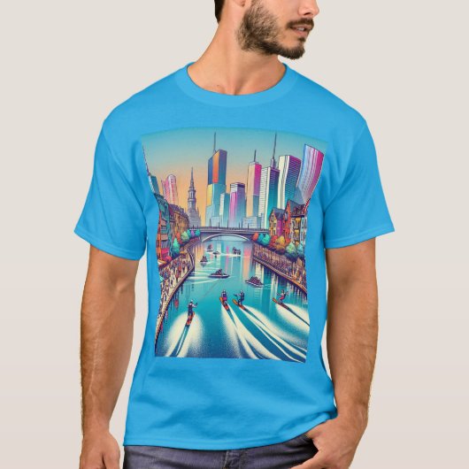 Skiing in the city t-shirt (Voorkant)