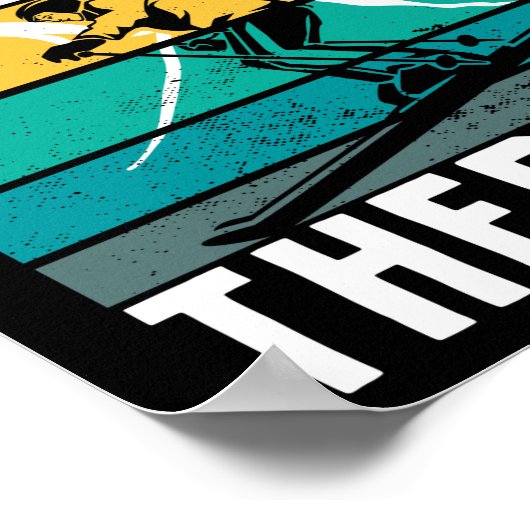 Skiing is beter dan wintersport met een theatermak poster (Hoek)