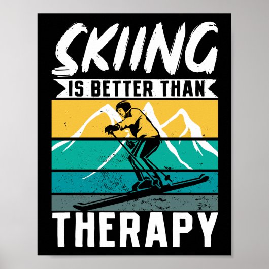 Skiing is beter dan wintersport met een theatermak poster (Voorkant)