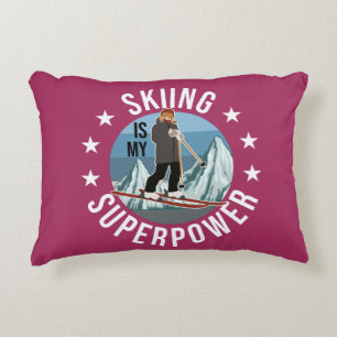Skiing is Mijn Superpower Accent Kussen