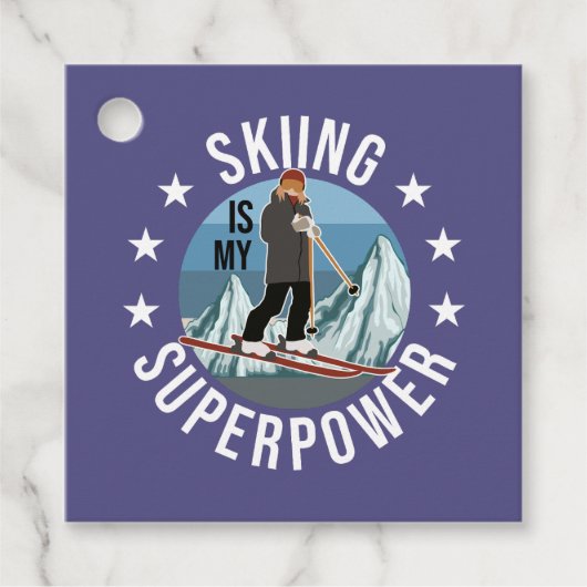 Skiing is Mijn Superpower Bedankjes Labels (Voorkant)