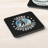 Skiing is Mijn Superpower Bier Onderzetter (Linkerzijde)