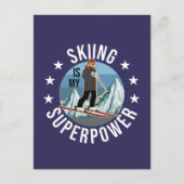 Skiing is Mijn Superpower Briefkaart (Voorkant)