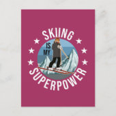 Skiing is Mijn Superpower Briefkaart (Voorkant)
