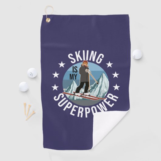Skiing is Mijn Superpower Golfhanddoek (Insitu)