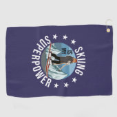 Skiing is Mijn Superpower Golfhanddoek (Horizontaal)