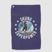 Skiing is Mijn Superpower Golfhanddoek (Voorkant)