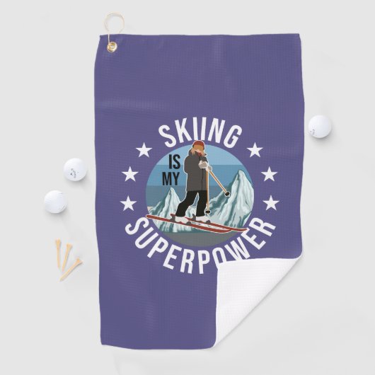 Skiing is Mijn Superpower Golfhanddoek (Insitu)