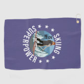 Skiing is Mijn Superpower Golfhanddoek (Horizontaal)