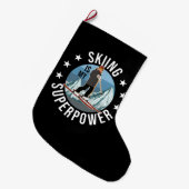 Skiing is Mijn Superpower Grote Kerstsok (Voorkant (Hangend))