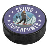 Skiing is Mijn Superpower Hockey Puck (3/4)