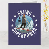 Skiing is Mijn Superpower Kaart (Gele Bloem)