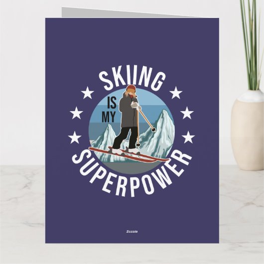 Skiing is Mijn Superpower Kaart (Achterkant)