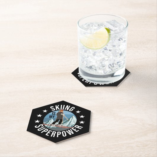 Skiing is Mijn Superpower Kartonnen Onderzetters (Insitu)