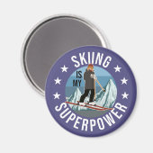 Skiing is Mijn Superpower Magneet (Voorkant / Achterkant)