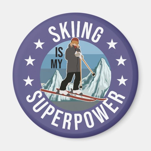 Skiing is Mijn Superpower Magneet (Voorkant)