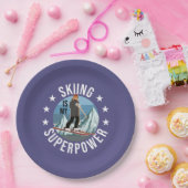 Skiing is Mijn Superpower Papieren Bordje (Feest)