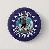 Skiing is Mijn Superpower Ronde Button 5,7 Cm (Voorkant)