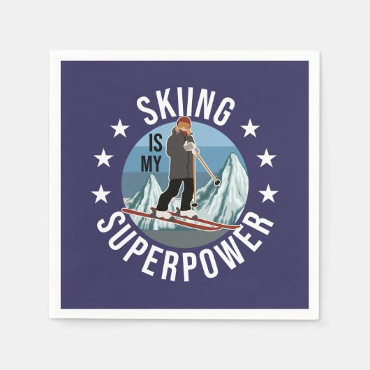Skiing is Mijn Superpower Servet (Voorkant)