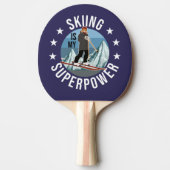 Skiing is Mijn Superpower Tafeltennisbatje (Voorkant)