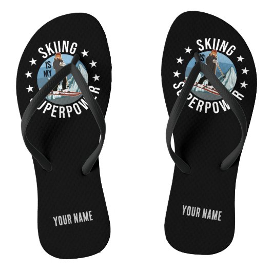 Skiing is Mijn Superpower Teenslippers (Voetbed)