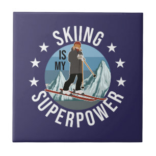 Skiing is Mijn Superpower Tegeltje