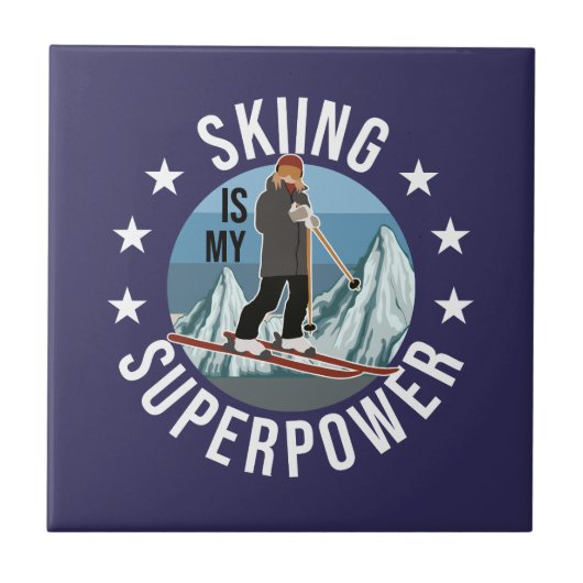 Skiing is Mijn Superpower Tegeltje (Voorkant)