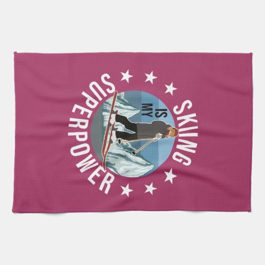 Skiing is Mijn Superpower Theedoek (Horizontaal)