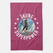 Skiing is Mijn Superpower Theedoek (Verticaal)