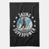 Skiing is Mijn Superpower Theedoek (Verticaal)