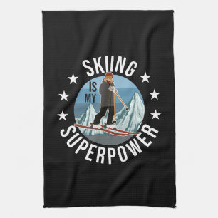 Skiing is Mijn Superpower Theedoek