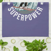 Skiing is Mijn Superpower Theedoek (Gevouwen)