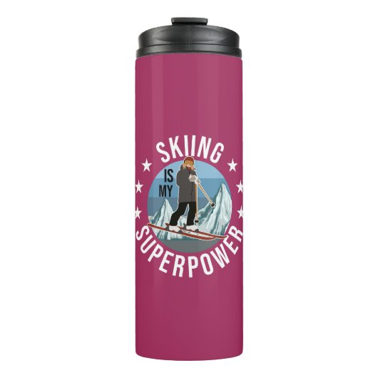 Skiing is Mijn Superpower Thermosbeker (Voorkant)