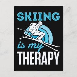 Skiing is mijn therapie grappige skiester Ski Briefkaart