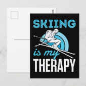 Skiing is mijn therapie grappige skiester Ski Briefkaart (Voorkant / Achterkant)