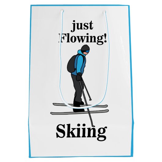 Skiing Just Flowing Skier Medium Cadeauzakje (Achterkant)