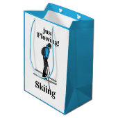 Skiing Just Flowing Skier Medium Cadeauzakje (Achterkant Gekanteld)