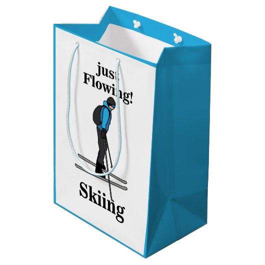 Skiing Just Flowing Skier Medium Cadeauzakje (Achterkant Gekanteld)