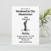 Skiing Just Flowing Skier Party Kaart (Staand voorkant)
