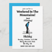 Skiing Just Flowing Skier Party Kaart (Voorkant / Achterkant)