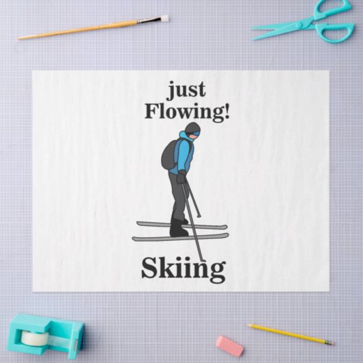 Skiing Just Flowing Skier Tissuepapier (Craft)