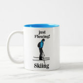 Skiing Just Flowing Skier Tweekleurige Koffiemok (Links)