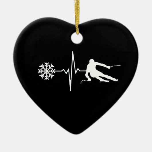 Skiing Keramisch Ornament (Voorkant)