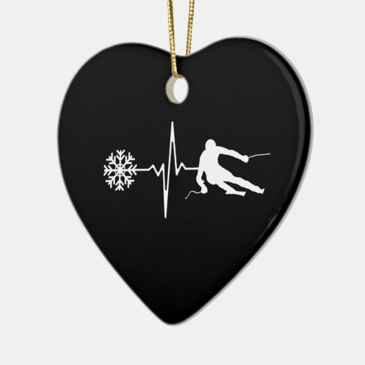 Skiing Keramisch Ornament (Links)