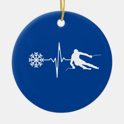 Skiing Keramisch Ornament (Voorkant)