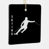 Skiing Keramisch Ornament (Rechts)